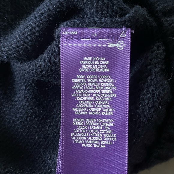 Med Ralph Lauren Purple Label Cashmere Nautical Captain Bear Sweater New $1495 - Picture 5 of 11